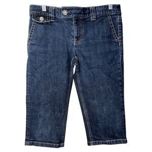 Ann Taylor Modern Fit Denim Capris 8P Petite Blue Stretch Jeans Mid Rise Casual‎
